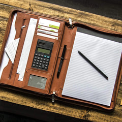 PU Leather A4 File Folder Padfolio Writing Pad