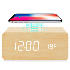 WoodLuxe LED Clock & Charger