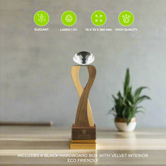 Wooden Trophy with Diamond shape Crystal on Top