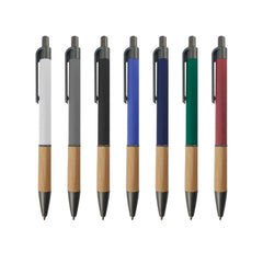 Push Button Ballpoint Pens with Bamboo Grip