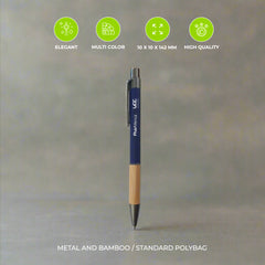 Push Button Ballpoint Pens with Bamboo Grip