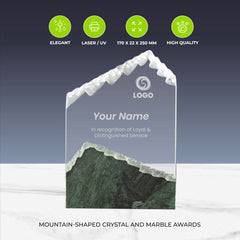 Mountain Shaped Crystal & Marble Awards in the Box