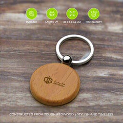 Round Wooden Keychain