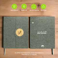 A5 RPET Notebooks with Bamboo & Magnetic Closure