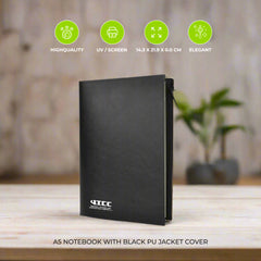 SANTHOME A5 PU Replaceable Notebook with Cover - Black