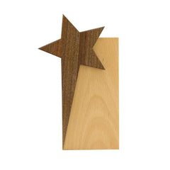 Star Design Wooden Trophy Award with Gift Box