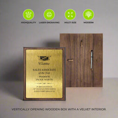 Matt Veneer Wooden Plaque with Box