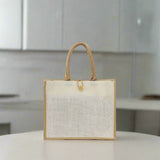 Jute Shopping Bags with Button