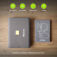 Executive Leather Notebook Set with Box and Pen