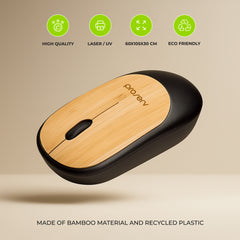 Bamboo Wireless Mouse in Black Color