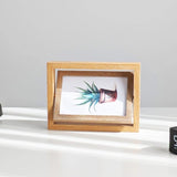 Wood Double Sided 360 Degree Rotating Photo Frame