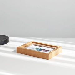 Wood Double Sided 360 Degree  Rotating Photo Frame