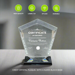 Victory Crest Crystal Plaque-S