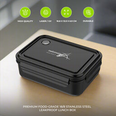 BERGEN - Hans Larsen Stainless Steel Lunch Box - 800ml - Black