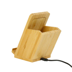 Bamboo Pen Holder with 15W Fast Wireless Charger