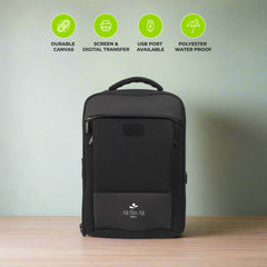 Black Leather Detail Backpack