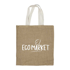 Jute Bags with White Handles, Long-lasting & Eco-friendly