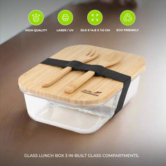 CORNETO - Hans Larsen Glass Lunch Box with Bamboo Cutlery