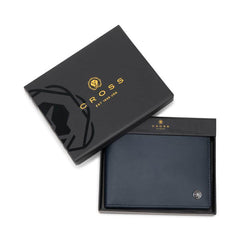 CROSS Soft Grain Leather Two-Tone 8CC Bifold Wallet - Black/Mocha