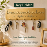 Personalized “Home Sweet Home” Wooden Key Holder