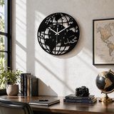 Acrylic World Map Clock for Wall Retro Style