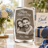 Elegant 3D Laser Engraved Crystal Cuboid