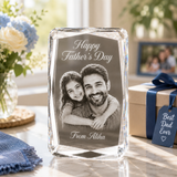 Elegant 3D Laser Engraved Crystal Cuboid