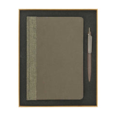 Coffee Notebook & Pen Set with Beige Gift Box