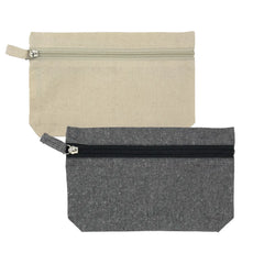 Natural Cotton Pouches with front Zipper Closure