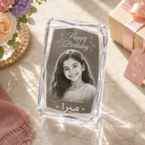 Elegant 3D Laser Engraved Crystal Cuboid