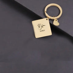 Personalized Best Friend Heart Keychain