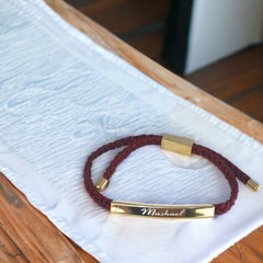 Korean Style Falling in Love Couple Bracelet With Text Engraving