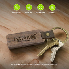 Personalized Rectangle Blank Wood Keychain Laser Engraved