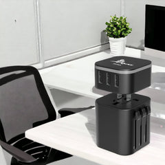 Light-up Logo Universal Travel Power Adapter With USB Port