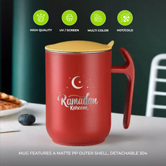 Stainless Steel Coffee Mug With Lid and Handle