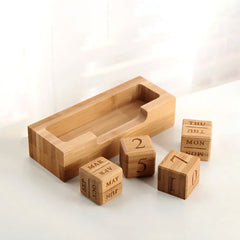 Customized Christmas Gift for Company Bamboo Desk Calendar