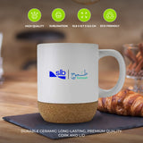 Giftology Ceramic Mug with Cork and Lid