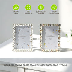 Metal Photo Frame Custom Light Luxury Flower Photo Frame