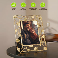 Metal Photo Frame Custom Light Luxury Creative Leaf Photo Frame Table Decoration
