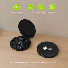OSLO - @memorii Recycled 15W Wireless Charger Multi - Cable Set