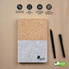 TROSA - eco-neutral Recycled Felt & Cork Soft Cover Notebook