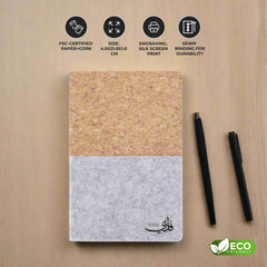 TROSA - eco-neutral Recycled Felt & Cork Soft Cover Notebook