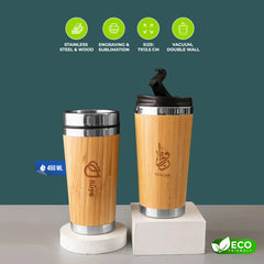 Natural Bamboo Tumbler Stainless Steel Liner