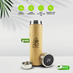 Bamboo Flask with Temperature Display