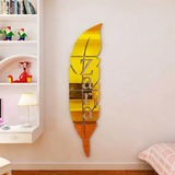 3D Acrylic Leaf Mirror Wall Decor