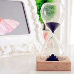 Magnetic Sand Timer with  Wooden Base