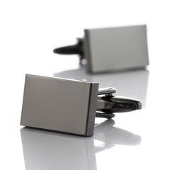 Silver Stainless Steel Men’s Plain Cufflinks