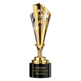 Crystal Base Gold Metal Trophy