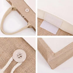 Customized Jute Bags with Cotton Pocket