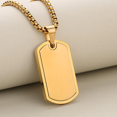 Men’s Stainless Steel Luxury Geometric Necklace Pendant